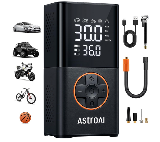 Cordless Mini Bike Pump with Digital Dual Values Display 150 PSI